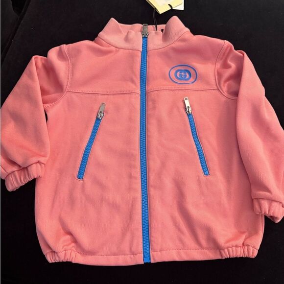Brand new Gucci baby Pink Jacket with Blue Accents 12/18 months - Picture 1 of 6